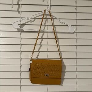 bebe Mustard Crossbody Bag with Studs